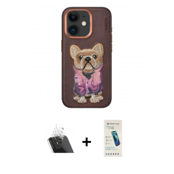 MARSİLYAN™- iPhone 11 Kılıf İz Minimal Koleksiyonu - Şeffaf Pasifik Cam Ekran Koruyucu + Kamera Lens Koruma Cam - SF