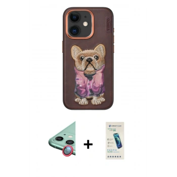 MARSİLYAN™- iPhone 11 Kılıf İz Minimal Koleksiyonu - Şeffaf Pasifik Cam Ekran Koruyucu + Raze Metal Kamera Lens - KI