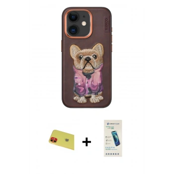 MARSİLYAN™- iPhone 11 Kılıf İz Minimal Koleksiyonu - Şeffaf Pasifik Cam Ekran Koruyucu + Rainbow Kamera Lens Koruma Cam - KI