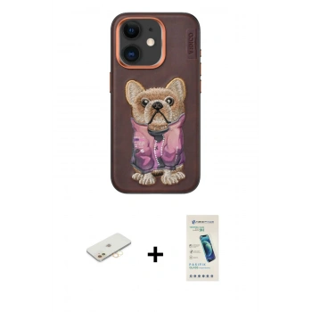 MARSİLYAN™- iPhone 11 Kılıf İz Minimal Koleksiyonu - Şeffaf Pasifik Cam Ekran Koruyucu + Renkli Kamera Lens Koruma Cam - SI