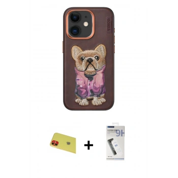 MARSİLYAN™- iPhone 11 Kılıf İz Minimal Koleksiyonu - Şeffaf Uv Polymer Nano Ekran Koruyucu + Rainbow Kamera Lens Koruma Cam - KI
