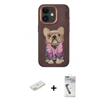 MARSİLYAN™- iPhone 11 Kılıf İz Minimal Koleksiyonu - Şeffaf Uv Polymer Nano Ekran Koruyucu + Renkli Kamera Lens Koruma Cam - TU