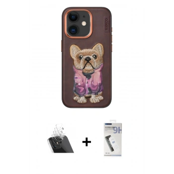 MARSİLYAN™- iPhone 11 Kılıf İz Minimal Koleksiyonu - Şeffaf Uv Polymer Nano Ekran Koruyucu + Kamera Lens Koruma Cam - SF