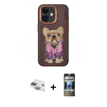 MARSİLYAN™- iPhone 11 Kılıf İz Minimal Koleksiyonu - Siyah 34D Hayalet Izgaralı Cam + Pers Alüminyum Kamera Lens - YL
