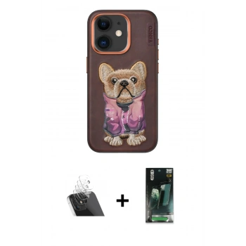 MARSİLYAN™- iPhone 11 Kılıf İz Minimal Koleksiyonu - Siyah 360 Mat Full Body Arka Koruyucu + Kamera Lens Koruma Cam - SF
