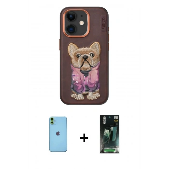 MARSİLYAN™- iPhone 11 Kılıf İz Minimal Koleksiyonu - Siyah 360 Mat Full Body Arka Koruyucu + Neon Fosforlu Kamera Lens - YL