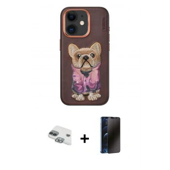 MARSİLYAN™- iPhone 11 Kılıf İz Minimal Koleksiyonu - Siyah 3D Antistatik Hayalet Cam Ekran Koruyucu + Pers Alüminyum Kamera Lens - YL