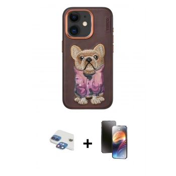 MARSİLYAN™- iPhone 11 Kılıf İz Minimal Koleksiyonu - Siyah 3D Antistatik Mat Seramik Nano Ekran Koruyucu + Pers Alüminyum Kamera Lens - GI