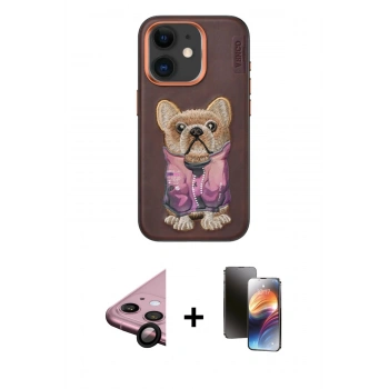 MARSİLYAN™- iPhone 11 Kılıf İz Minimal Koleksiyonu - Siyah 3D Antistatik Mat Seramik Nano Ekran Koruyucu + Raze Metal Kamera Lens - SH