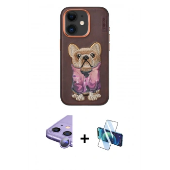 MARSİLYAN™- iPhone 11 Kılıf İz Minimal Koleksiyonu - Siyah 3D Antistatik Seramik Nano Ekran Koruyucu + Raze Metal Kamera Lens - MR
