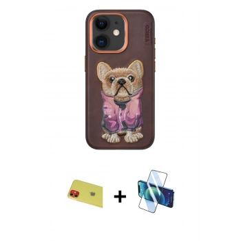 MARSİLYAN™- iPhone 11 Kılıf İz Minimal Koleksiyonu - Siyah 3D Antistatik Seramik Nano Ekran Koruyucu + Rainbow Kamera Lens Koruma Cam - KI