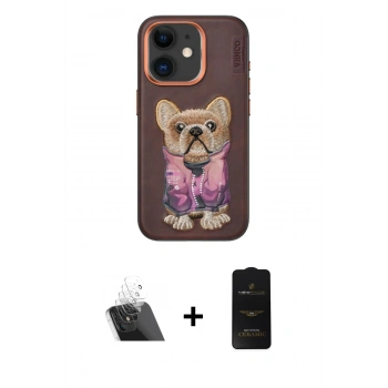 MARSİLYAN™- iPhone 11 Kılıf İz Minimal Koleksiyonu - Siyah 6D Antistatik Mat Seramik Hayalet Nano Ekran Koruyucu + Kamera Lens Koruma Cam - SF