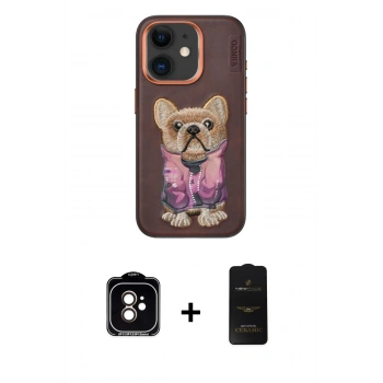 MARSİLYAN™- iPhone 11 Kılıf İz Minimal Koleksiyonu - Siyah 6D Antistatik Mat Seramik Hayalet Nano Ekran Koruyucu + PVD Metal Kamera Lens - TU