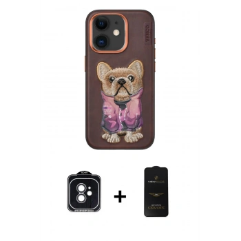 MARSİLYAN™- iPhone 11 Kılıf İz Minimal Koleksiyonu - Siyah 6D Antistatik Mat Seramik Hayalet Nano Ekran Koruyucu + PVD Metal Kamera Lens - SH