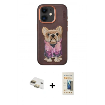 MARSİLYAN™- iPhone 11 Kılıf İz Minimal Koleksiyonu - Siyah 6D Mat Seramik Hayalet Nano Ekran Koruyucu + Pers Alüminyum Kamera Lens - GD