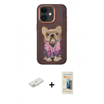 MARSİLYAN™- iPhone 11 Kılıf İz Minimal Koleksiyonu - Siyah 6D Mat Seramik Hayalet Nano Ekran Koruyucu + Renkli Kamera Lens Koruma Cam - SI