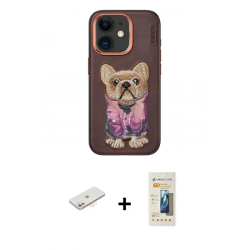 MARSİLYAN™- iPhone 11 Kılıf İz Minimal Koleksiyonu - Siyah 6D Mat Seramik Hayalet Nano Ekran Koruyucu + Renkli Kamera Lens Koruma Cam - YL