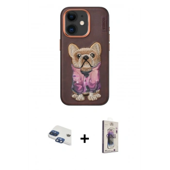 MARSİLYAN™- iPhone 11 Kılıf İz Minimal Koleksiyonu - Siyah Bilvis 3D Cam Ekran Koruyucu + Pers Alüminyum Kamera Lens - LT