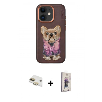 MARSİLYAN™- iPhone 11 Kılıf İz Minimal Koleksiyonu - Siyah Bilvis 3D Cam Ekran Koruyucu + Pers Alüminyum Kamera Lens - GD