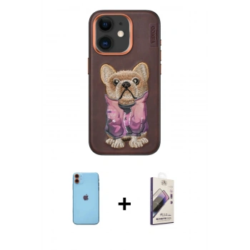 MARSİLYAN™- iPhone 11 Kılıf İz Minimal Koleksiyonu - Siyah Bilvis 3D Mat Cam Ekran Koruyucu + Neon Fosforlu Kamera Lens - TU