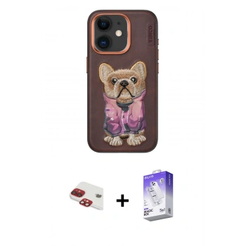 MARSİLYAN™- iPhone 11 Kılıf İz Minimal Koleksiyonu - Siyah Bilvis 5in1 3D Magic Cam Ekran Koruyucu + Pers Alüminyum Kamera Lens - KI