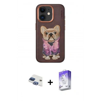 MARSİLYAN™- iPhone 11 Kılıf İz Minimal Koleksiyonu - Siyah Bilvis 5in1 3D Magic Cam Ekran Koruyucu + Pers Alüminyum Kamera Lens - LT
