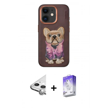MARSİLYAN™- iPhone 11 Kılıf İz Minimal Koleksiyonu - Siyah Bilvis 5in1 3D Magic Cam Ekran Koruyucu + Raze Metal Kamera Lens - GS
