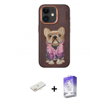 MARSİLYAN™- iPhone 11 Kılıf İz Minimal Koleksiyonu - Siyah Bilvis 5in1 3D Magic Cam Ekran Koruyucu + Renkli Kamera Lens Koruma Cam - SI