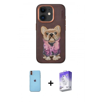 MARSİLYAN™- iPhone 11 Kılıf İz Minimal Koleksiyonu - Siyah Bilvis 5in1 3D Magic Cam Ekran Koruyucu + Neon Fosforlu Kamera Lens - TU