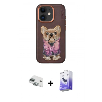 MARSİLYAN™- iPhone 11 Kılıf İz Minimal Koleksiyonu - Siyah Bilvis 5in1 5D Magic Hayalet Cam Ekran Koruyucu + Pers Alüminyum Kamera Lens - YL