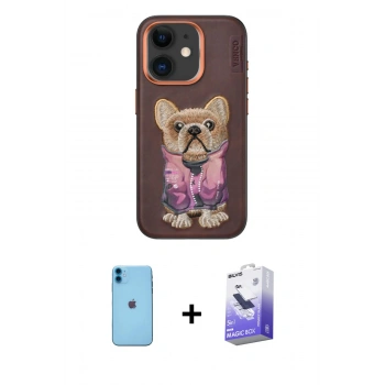 MARSİLYAN™- iPhone 11 Kılıf İz Minimal Koleksiyonu - Siyah Bilvis 5in1 5D Magic Hayalet Cam Ekran Koruyucu + Neon Fosforlu Kamera Lens - MI