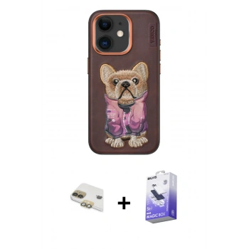 MARSİLYAN™- iPhone 11 Kılıf İz Minimal Koleksiyonu - Siyah Bilvis 5in1 5D Magic Hayalet Cam Ekran Koruyucu + Pers Alüminyum Kamera Lens - GD