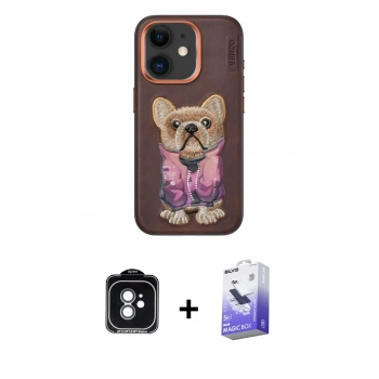 MARSİLYAN™- iPhone 11 Kılıf İz Minimal Koleksiyonu - Siyah Bilvis 5in1 5D Magic Hayalet Cam Ekran Koruyucu + PVD Metal Kamera Lens - YL