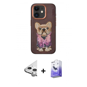 MARSİLYAN™- iPhone 11 Kılıf İz Minimal Koleksiyonu - Siyah Bilvis 5in1 5D Magic Hayalet Cam Ekran Koruyucu + Raze Metal Kamera Lens - GS