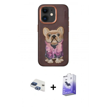 MARSİLYAN™- iPhone 11 Kılıf İz Minimal Koleksiyonu - Siyah Bilvis 5in1 5D Magic Hayalet Cam Ekran Koruyucu + Pers Alüminyum Kamera Lens - LT