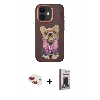 MARSİLYAN™- iPhone 11 Kılıf İz Minimal Koleksiyonu - Siyah Bilvis Hayalet Cam Ekran Koruyucu + Pers Alüminyum Kamera Lens - KI