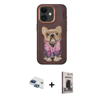 MARSİLYAN™- iPhone 11 Kılıf İz Minimal Koleksiyonu - Siyah Bilvis Hayalet Cam Ekran Koruyucu + Pers Alüminyum Kamera Lens - LT