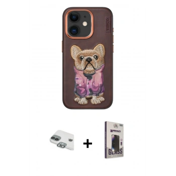 MARSİLYAN™- iPhone 11 Kılıf İz Minimal Koleksiyonu - Siyah Bilvis Hayalet Cam Ekran Koruyucu + Pers Alüminyum Kamera Lens - YL