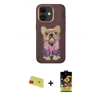 MARSİLYAN™- iPhone 11 Kılıf İz Minimal Koleksiyonu - Siyah Buffer Cam Ekran Koruyucu + Rainbow Kamera Lens Koruma Cam - KI
