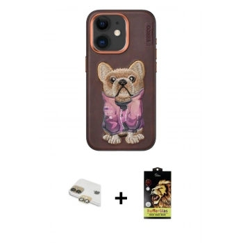 MARSİLYAN™- iPhone 11 Kılıf İz Minimal Koleksiyonu - Siyah Buffer Cam Ekran Koruyucu + Pers Alüminyum Kamera Lens - GD