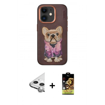 MARSİLYAN™- iPhone 11 Kılıf İz Minimal Koleksiyonu - Siyah Buffer Cam Ekran Koruyucu + Raze Metal Kamera Lens - GS