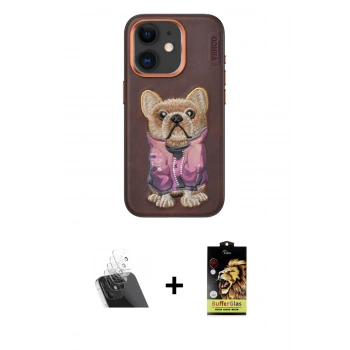 MARSİLYAN™- iPhone 11 Kılıf İz Minimal Koleksiyonu - Siyah Buffer Cam Ekran Koruyucu + Kamera Lens Koruma Cam - SF