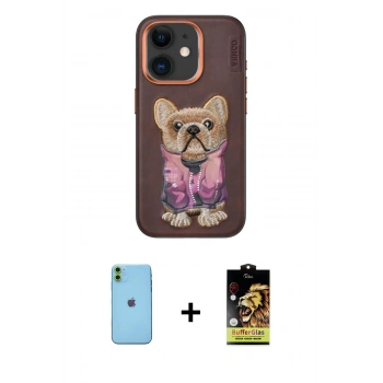 MARSİLYAN™- iPhone 11 Kılıf İz Minimal Koleksiyonu - Siyah Buffer Cam Ekran Koruyucu + Neon Fosforlu Kamera Lens - YL