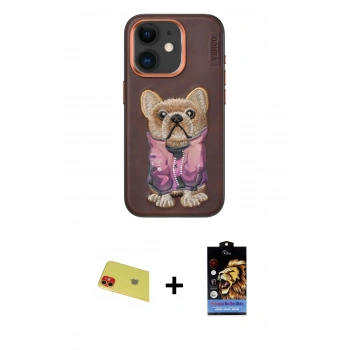 MARSİLYAN™- iPhone 11 Kılıf İz Minimal Koleksiyonu - Siyah Buffer Hayalet Cam Ekran Koruyucu + Rainbow Kamera Lens Koruma Cam - KI