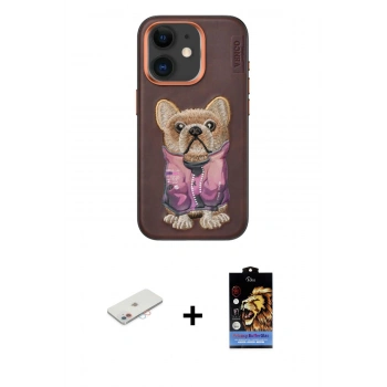 MARSİLYAN™- iPhone 11 Kılıf İz Minimal Koleksiyonu - Siyah Buffer Hayalet Cam Ekran Koruyucu + Renkli Kamera Lens Koruma Cam - PE