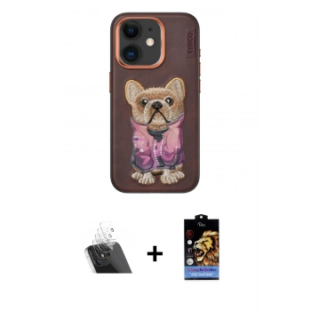 MARSİLYAN™- iPhone 11 Kılıf İz Minimal Koleksiyonu - Siyah Buffer Hayalet Cam Ekran Koruyucu + Kamera Lens Koruma Cam - SF