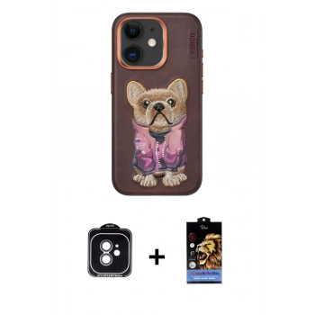 MARSİLYAN™- iPhone 11 Kılıf İz Minimal Koleksiyonu - Siyah Buffer Hayalet Cam Ekran Koruyucu + PVD Metal Kamera Lens - YL