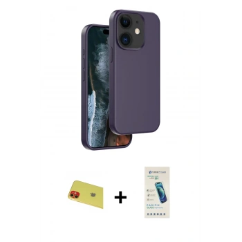 MARSİLYAN™- iPhone 11 Kılıf Kıvılcım Çizgi Serisi - Şeffaf Pasifik Cam Ekran Koruyucu + Rainbow Kamera Lens Koruma Cam - KI
