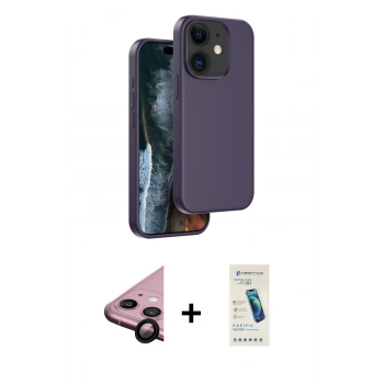 MARSİLYAN™- iPhone 11 Kılıf Kıvılcım Çizgi Serisi - Şeffaf Pasifik Cam Ekran Koruyucu + Raze Metal Kamera Lens - SH