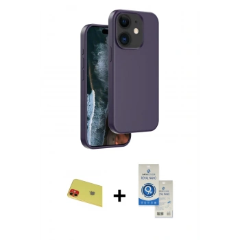 MARSİLYAN™- iPhone 11 Kılıf Kıvılcım Çizgi Serisi - Şeffaf Royal Nano Ekran Koruyucu + Rainbow Kamera Lens Koruma Cam - KI